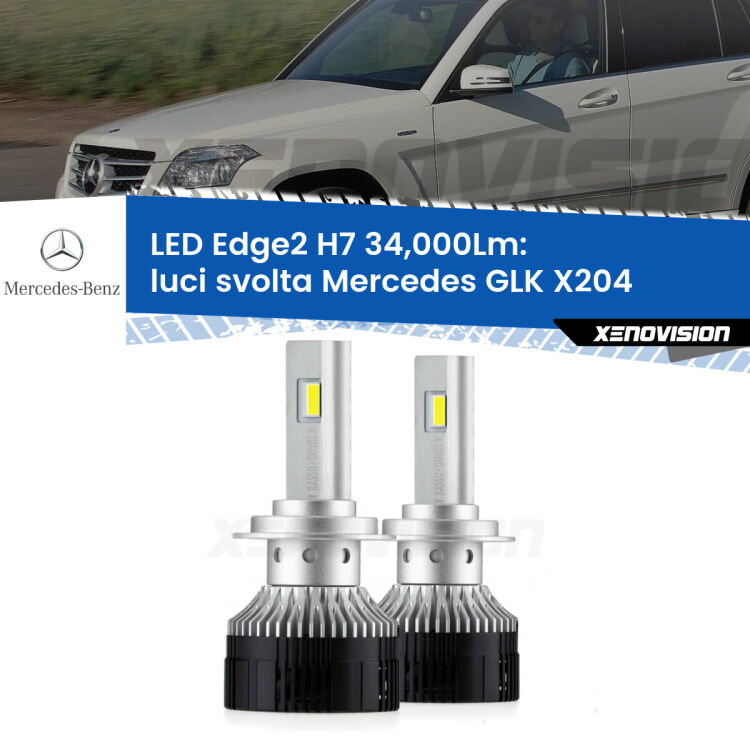 <strong>Kit luci svolta LED per Mercedes GLK</strong> X204 2008 - 2015.</strong>.Coppia lampade <strong>H7</strong> modello Edge v3.0 di Xenovision.