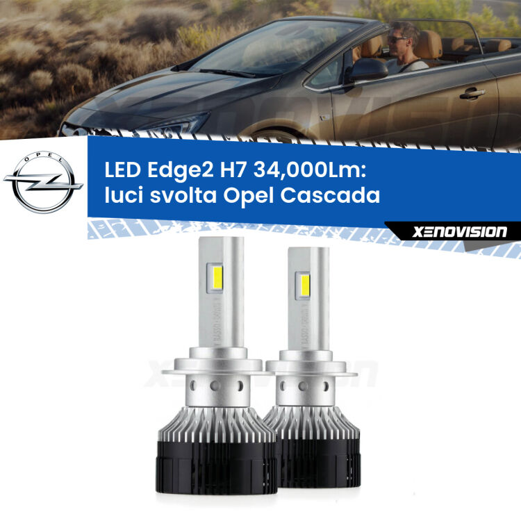 <strong>Kit luci svolta LED per Opel Cascada</strong>  2013 - 2019.</strong>.Coppia lampade <strong>H7</strong> modello Edge v3.0 di Xenovision.