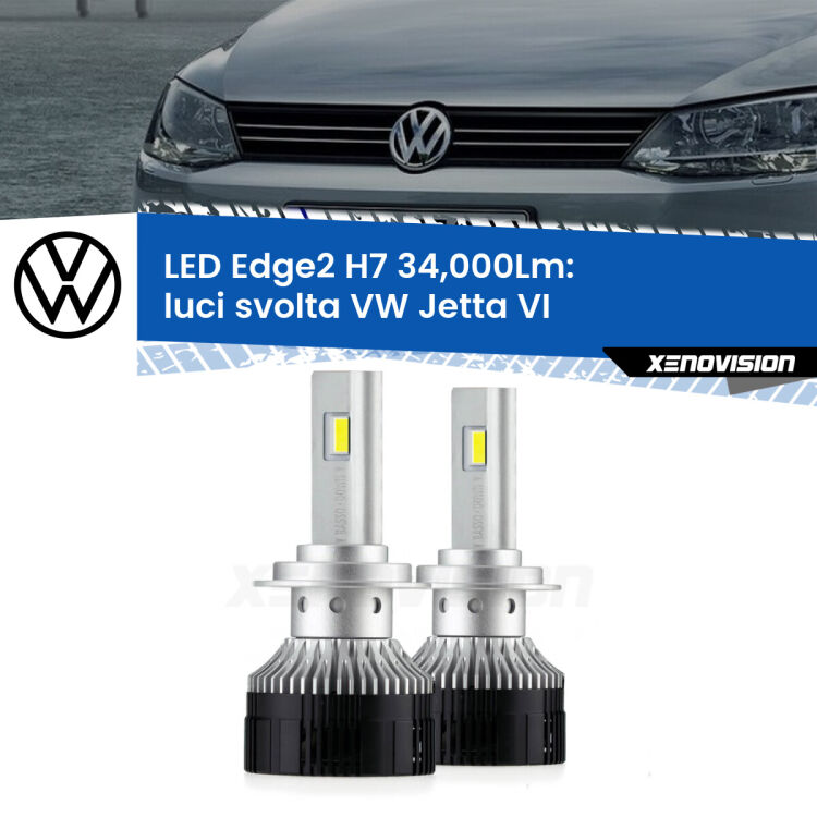 <strong>Kit luci svolta LED per VW Jetta</strong> VI 2010 - 2017.</strong>.Coppia lampade <strong>H7</strong> modello Edge v3.0 di Xenovision.