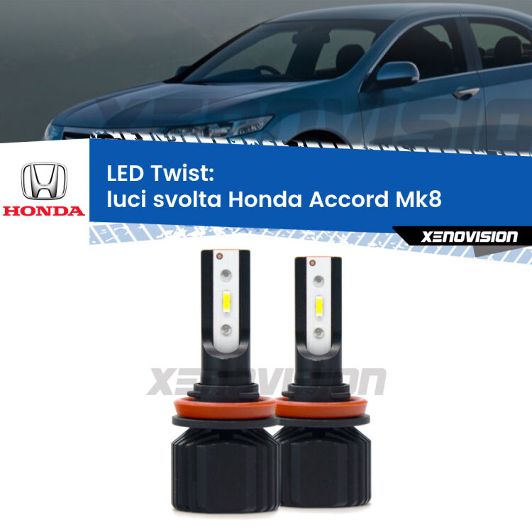 <strong>Kit luci svolta LED</strong> per <strong>Honda Accord</strong> Mk8 2012 - 2015. Compatte, impermeabili, senza ventola: praticamente indistruttibili. Top Quality.