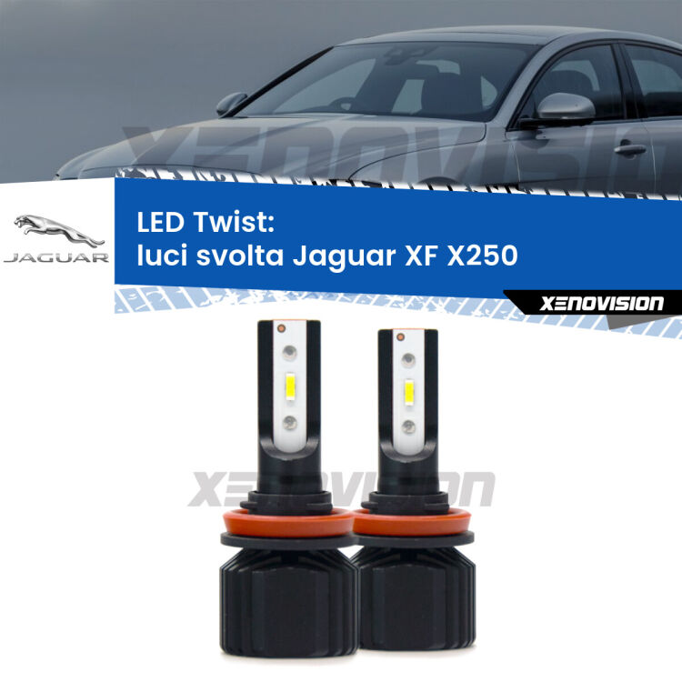 <strong>Kit luci svolta LED</strong> per <strong>Jaguar XF</strong> X250 2007 - 2011. Compatte, impermeabili, senza ventola: praticamente indistruttibili. Top Quality.