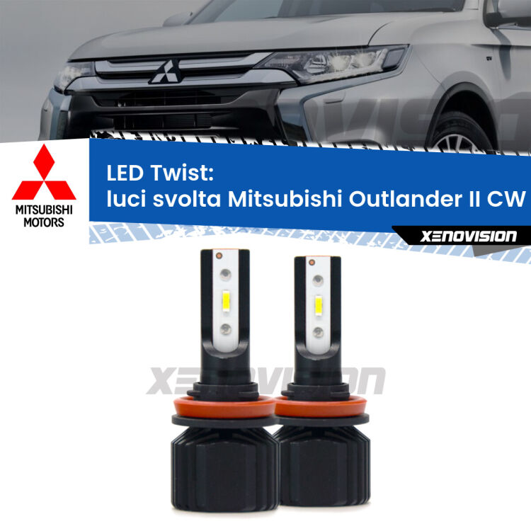 <strong>Kit luci svolta LED</strong> per <strong>Mitsubishi Outlander II</strong> CW 2006 - 2012. Compatte, impermeabili, senza ventola: praticamente indistruttibili. Top Quality.