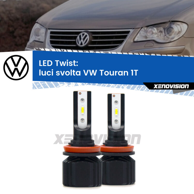 <strong>Kit luci svolta LED</strong> per <strong>VW Touran</strong> 1T 2003 - 2009. Compatte, impermeabili, senza ventola: praticamente indistruttibili. Top Quality.