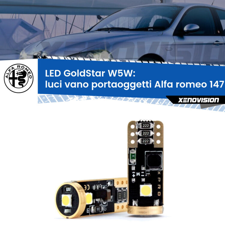 <strong>Luci Vano Portaoggetti LED Alfa romeo 147</strong>  2000 - 2010: ottima luminosità a 360 gradi. Si inseriscono ovunque. Canbus, Top Quality.