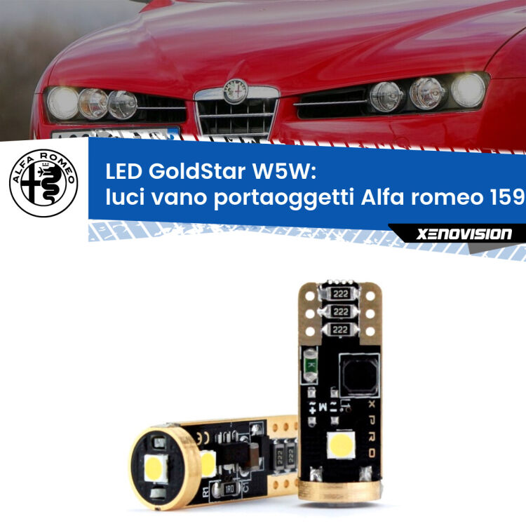 <strong>Luci Vano Portaoggetti LED Alfa romeo 159</strong>  2005 - 2012: ottima luminosità a 360 gradi. Si inseriscono ovunque. Canbus, Top Quality.