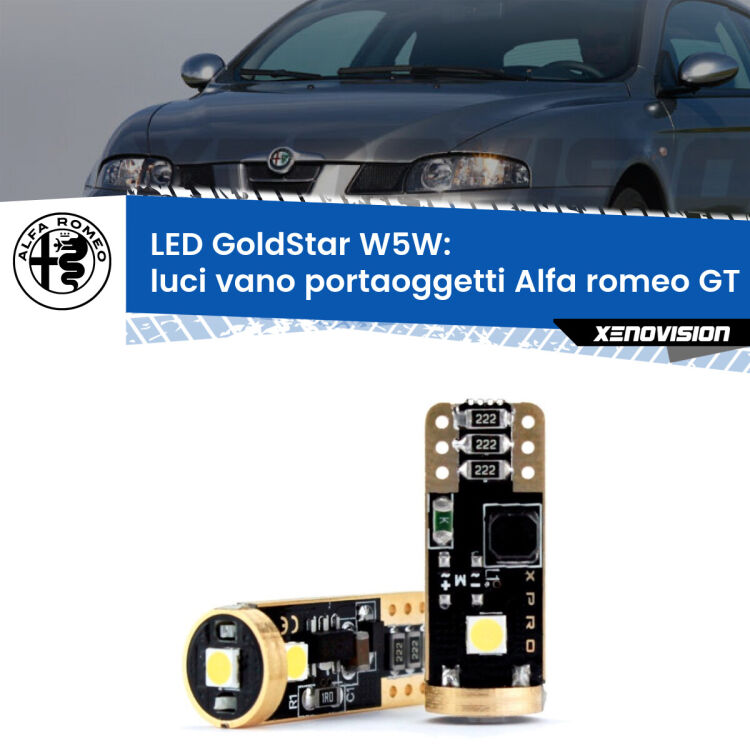 <strong>Luci Vano Portaoggetti LED Alfa romeo GT</strong>  2003 - 2010: ottima luminosità a 360 gradi. Si inseriscono ovunque. Canbus, Top Quality.