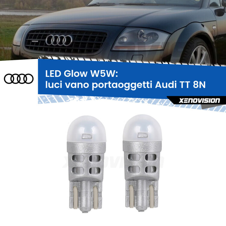 <strong>Luci Vano Portaoggetti LED luce calda per Audi TT</strong> 8N 1998 - 2006. Coppia lampade <strong>W5W</strong> modello Glow di Xenovision.