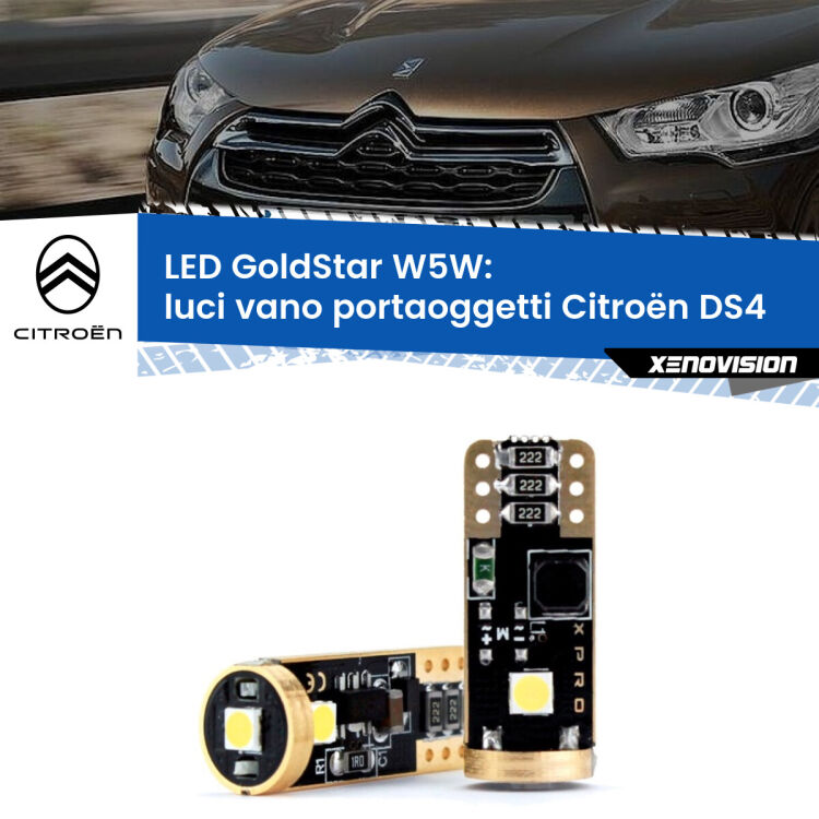 <strong>Luci Vano Portaoggetti LED Citroën DS4</strong>  2011 - 2015: ottima luminosità a 360 gradi. Si inseriscono ovunque. Canbus, Top Quality.