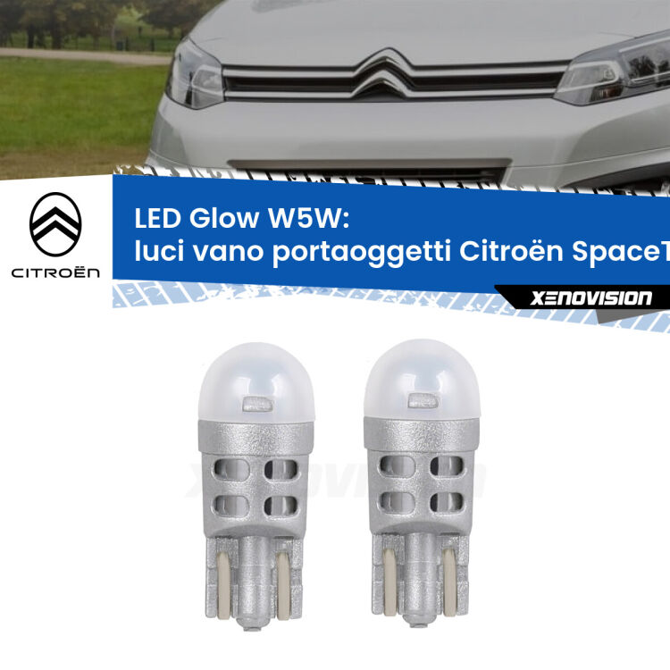 <strong>Luci Vano Portaoggetti LED luce calda per Citroën SpaceTourer</strong>  2016 in poi. Coppia lampade <strong>W5W</strong> modello Glow di Xenovision.