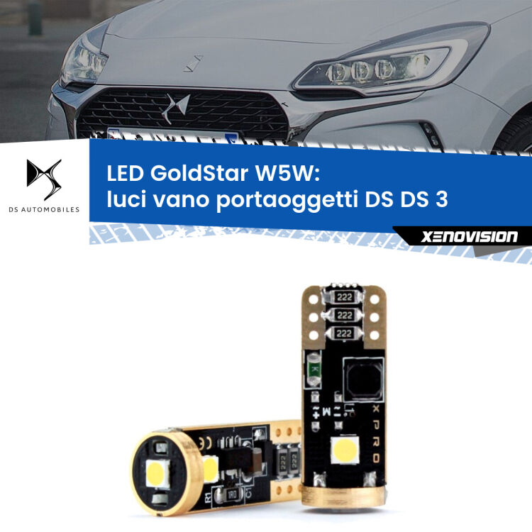 <strong>Luci Vano Portaoggetti LED DS DS 3</strong>  2015 in poi: ottima luminosità a 360 gradi. Si inseriscono ovunque. Canbus, Top Quality.