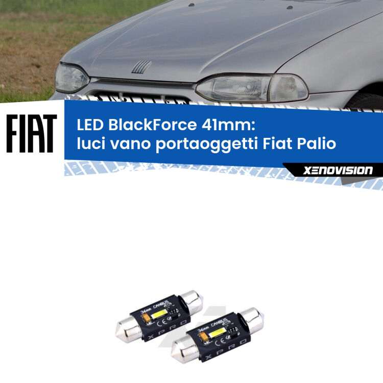 <strong>LED luci vano portaoggetti 41mm per Fiat Palio</strong>  1996 - 2003. Coppia lampadine <strong>C5W</strong>modello BlackForce Xenovision.