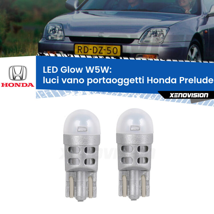 <strong>Luci Vano Portaoggetti LED luce calda per Honda Prelude</strong> Mk5 1996 - 2000. Coppia lampade <strong>W5W</strong> modello Glow di Xenovision.