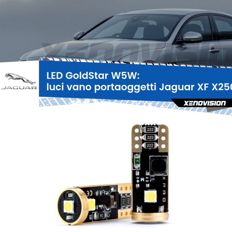 <strong>Luci Vano Portaoggetti LED Jaguar XF</strong> X250 2007 - 2015: ottima luminosità a 360 gradi. Si inseriscono ovunque. Canbus, Top Quality.