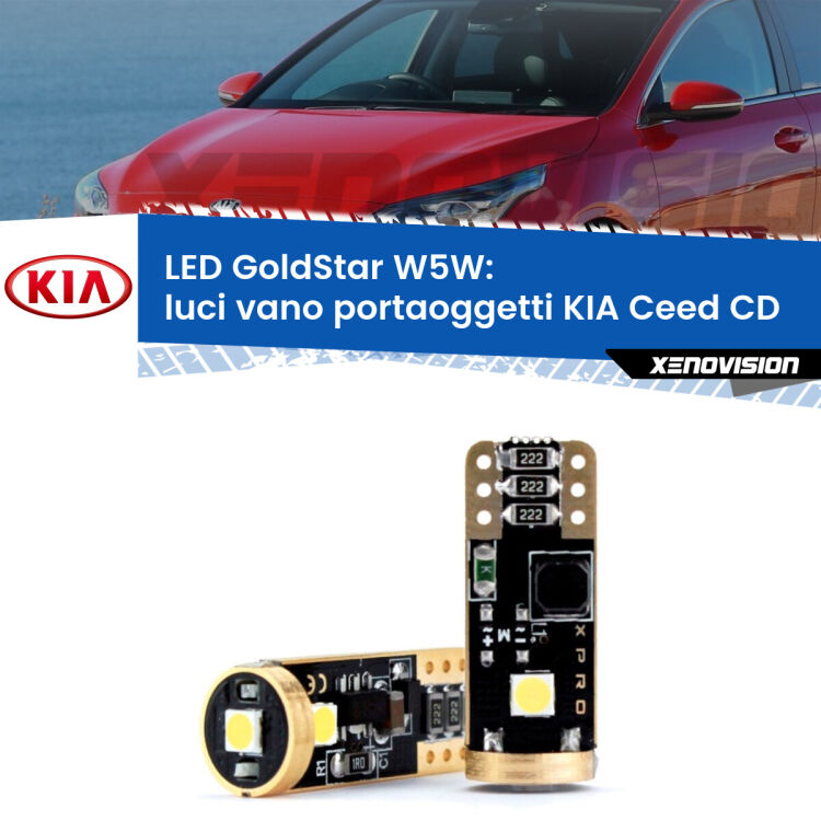 <strong>Luci Vano Portaoggetti LED KIA Ceed</strong> CD 2018 in poi: ottima luminosità a 360 gradi. Si inseriscono ovunque. Canbus, Top Quality.