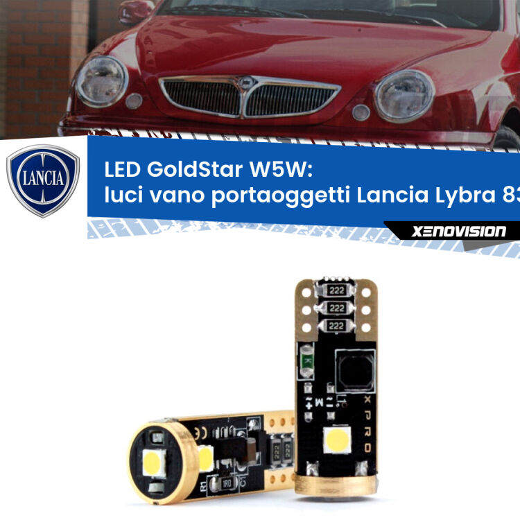 <strong>Luci Vano Portaoggetti LED Lancia Lybra</strong> 839 1999 - 2005: ottima luminosità a 360 gradi. Si inseriscono ovunque. Canbus, Top Quality.