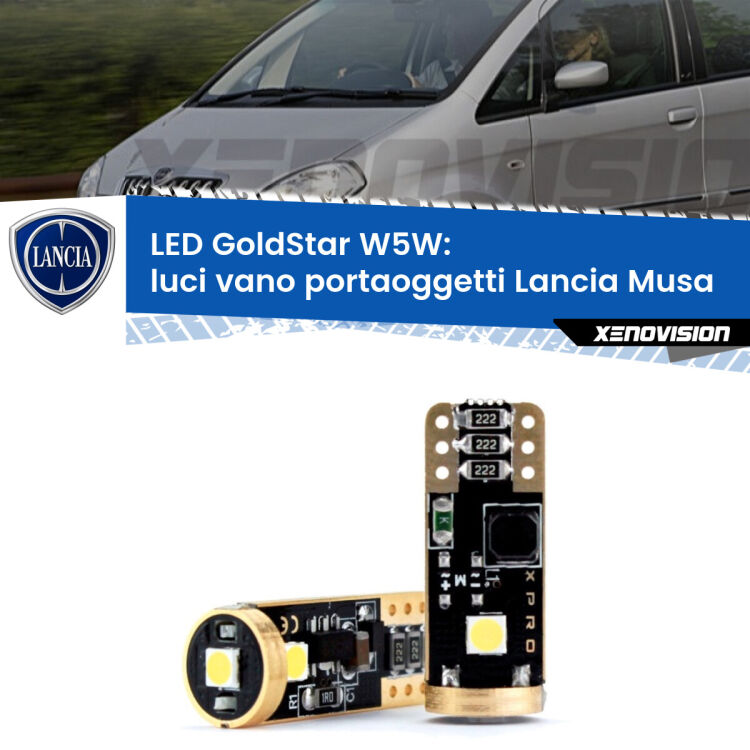 <strong>Luci Vano Portaoggetti LED Lancia Musa</strong>  2004 - 2012: ottima luminosità a 360 gradi. Si inseriscono ovunque. Canbus, Top Quality.