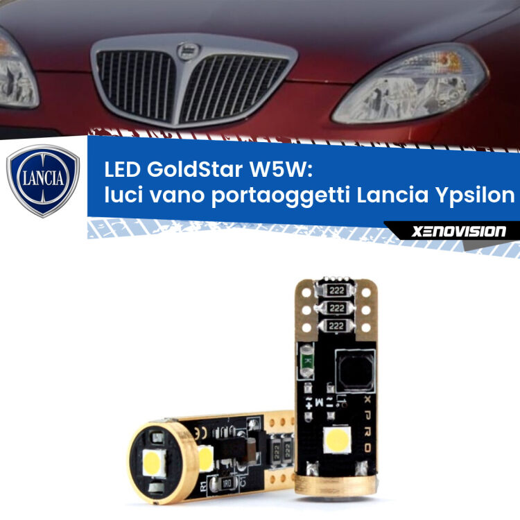 <strong>Luci Vano Portaoggetti LED Lancia Ypsilon</strong> 843 2003 - 2011: ottima luminosità a 360 gradi. Si inseriscono ovunque. Canbus, Top Quality.