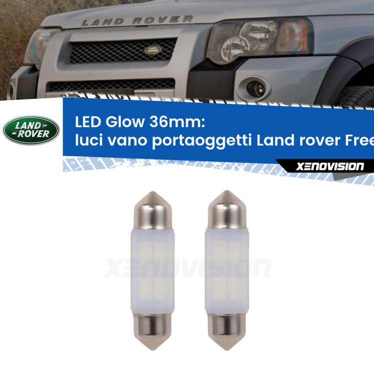 <strong>Luci Vano Portaoggetti LED luce calda per Land rover Freelander</strong> L314 1998 - 2006. Coppia lampade <strong>C5W</strong> 36mm modello Glow di Xenovision.