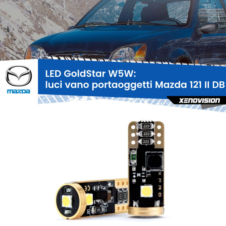 <strong>Luci Vano Portaoggetti LED Mazda 121 II</strong> DB 1990 - 1996: ottima luminosità a 360 gradi. Si inseriscono ovunque. Canbus, Top Quality.