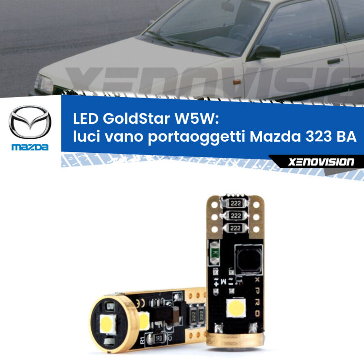 <strong>Luci Vano Portaoggetti LED Mazda 323</strong> BA 1994 - 1998: ottima luminosità a 360 gradi. Si inseriscono ovunque. Canbus, Top Quality.