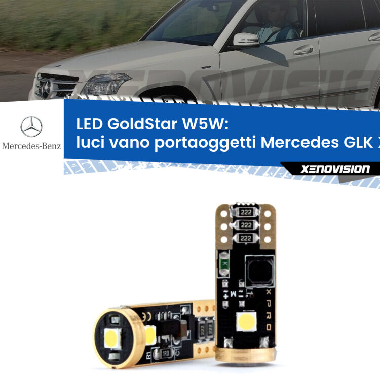 <strong>Luci Vano Portaoggetti LED Mercedes GLK</strong> X204 2008 - 2015: ottima luminosità a 360 gradi. Si inseriscono ovunque. Canbus, Top Quality.