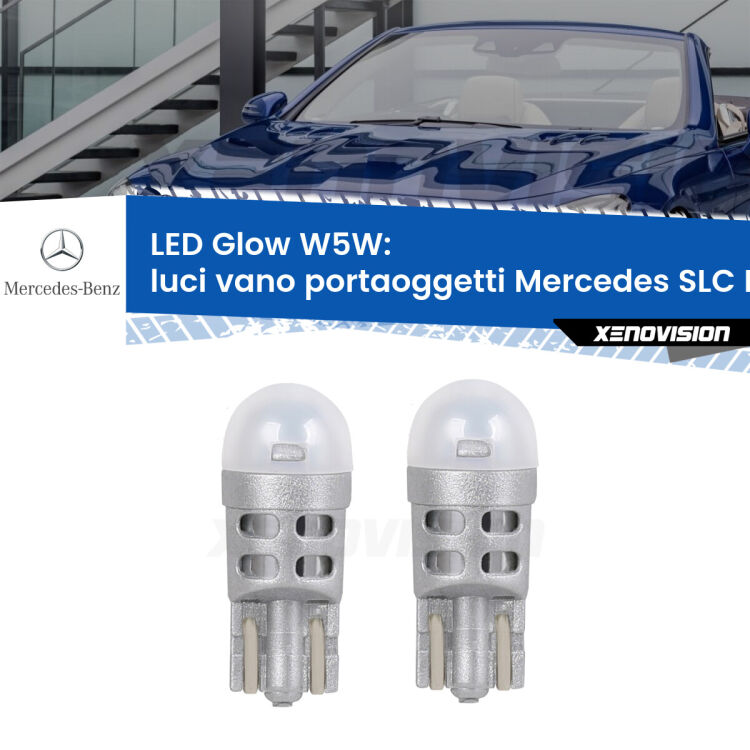 <strong>Luci Vano Portaoggetti LED luce calda per Mercedes SLC</strong> R172 2016 - 2017. Coppia lampade <strong>W5W</strong> modello Glow di Xenovision.