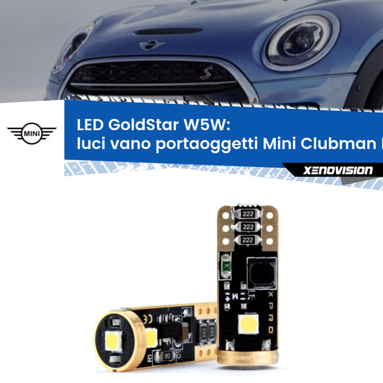 <strong>Luci Vano Portaoggetti LED Mini Clubman</strong> F54 2014 - 2019: ottima luminosità a 360 gradi. Si inseriscono ovunque. Canbus, Top Quality.