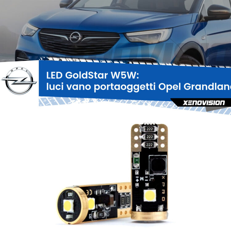 <strong>Luci Vano Portaoggetti LED Opel Grandland</strong>  2017 in poi: ottima luminosità a 360 gradi. Si inseriscono ovunque. Canbus, Top Quality.