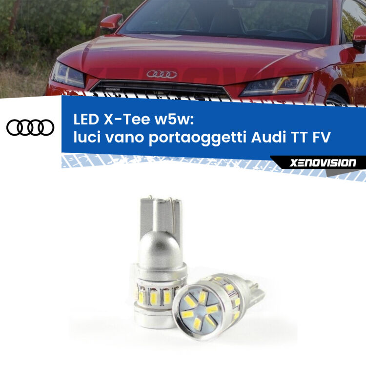 <strong>LED luci vano portaoggetti per Audi TT</strong> FV 2014 - 2018. Lampade <strong>W5W</strong> modello X-Tee Xenovision top di gamma.