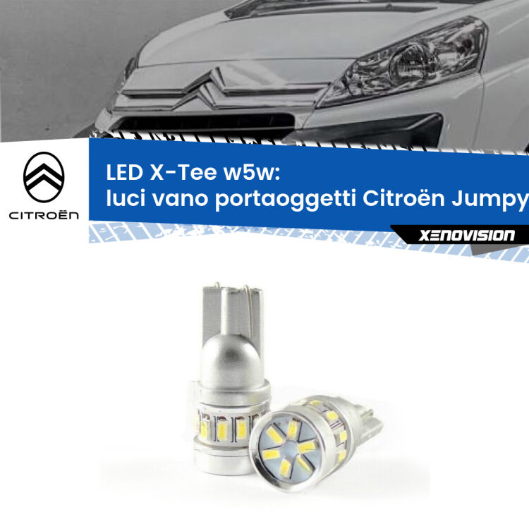 <strong>LED luci vano portaoggetti per Citroën Jumpy</strong> II 2006 - 2015. Lampade <strong>W5W</strong> modello X-Tee Xenovision top di gamma.