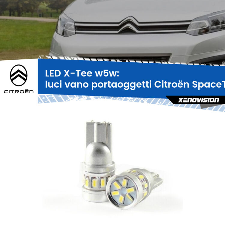 <strong>LED luci vano portaoggetti per Citroën SpaceTourer</strong>  2016 in poi. Lampade <strong>W5W</strong> modello X-Tee Xenovision top di gamma.