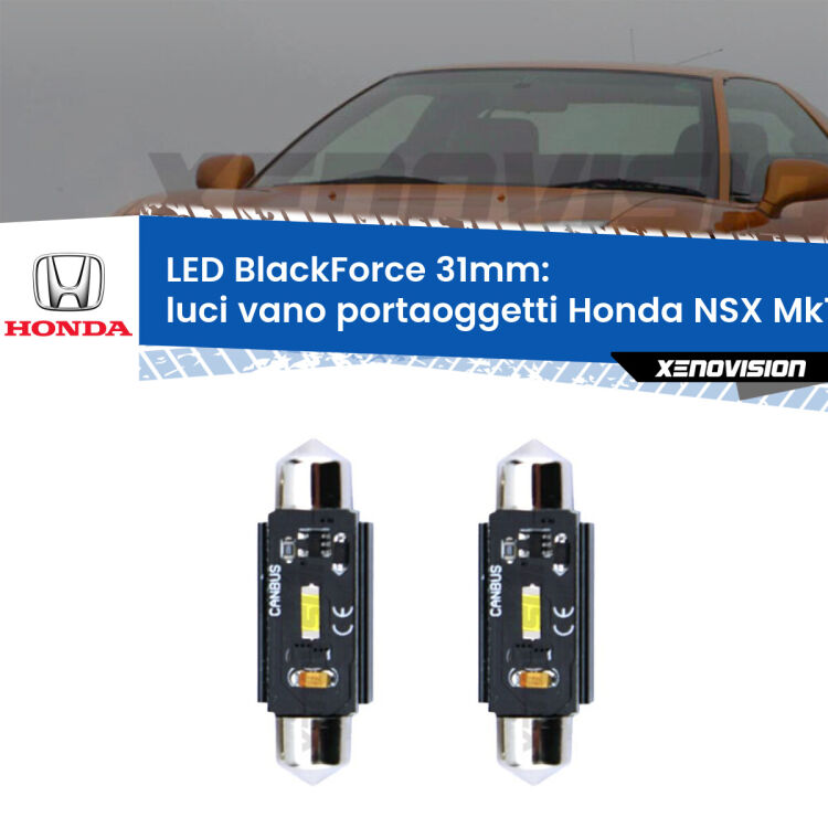 <strong>Luci Vano Portaoggetti LED per Honda NSX</strong> Mk1 1990 - 2005. Coppia lampade <strong>C5W</strong> 31mm modello BlackForce canbus.