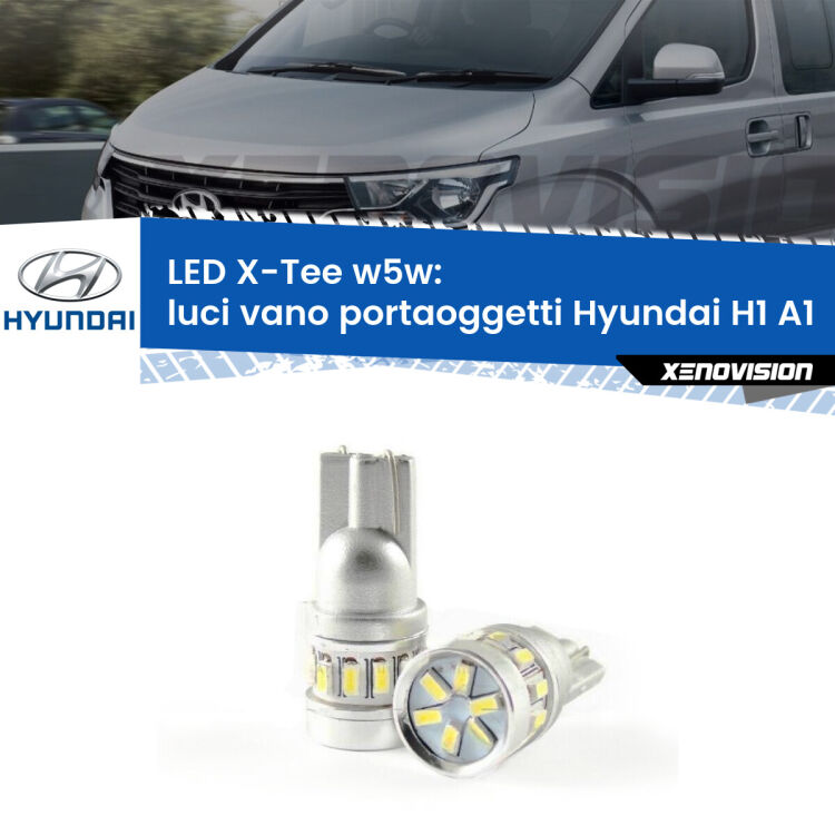 <strong>LED luci vano portaoggetti per Hyundai H1</strong> A1 1997 - 2008. Lampade <strong>W5W</strong> modello X-Tee Xenovision top di gamma.