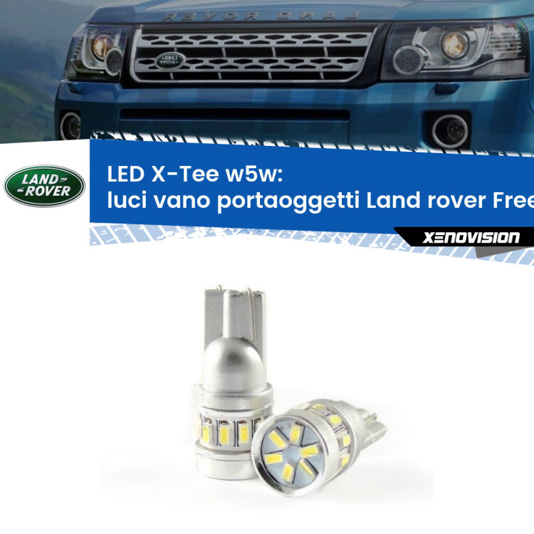 <strong>LED luci vano portaoggetti per Land rover Freelander 2</strong> L359 2006 - 2014. Lampade <strong>W5W</strong> modello X-Tee Xenovision top di gamma.