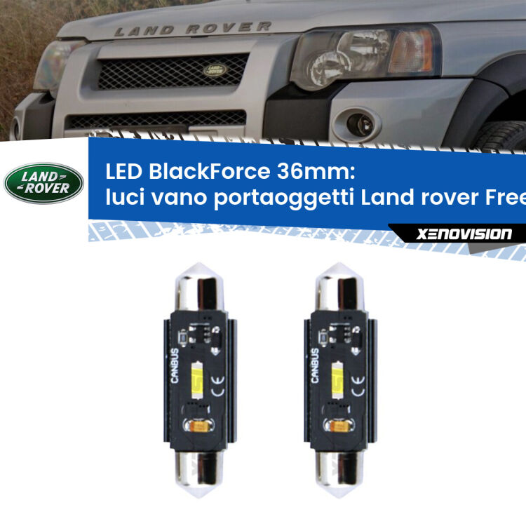 <strong>Luci Vano Portaoggetti LED per Land rover Freelander</strong> L314 1998 - 2006. Coppia lampade <strong>C5W</strong> 36mm modello BlackForce canbus.