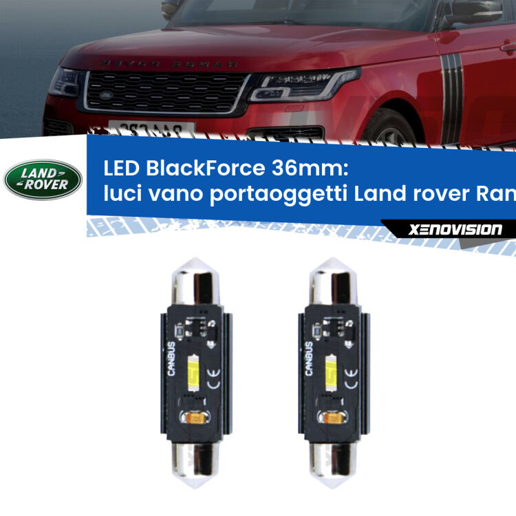 <strong>Luci Vano Portaoggetti LED per Land rover Range rover III</strong> L322 2002 - 2012. Coppia lampade <strong>C5W</strong> 36mm modello BlackForce canbus.