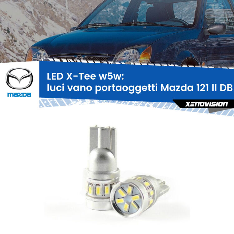 <strong>LED luci vano portaoggetti per Mazda 121 II</strong> DB 1990 - 1996. Lampade <strong>W5W</strong> modello X-Tee Xenovision top di gamma.