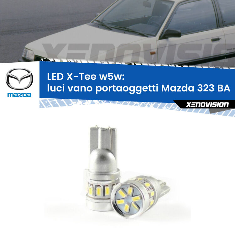 <strong>LED luci vano portaoggetti per Mazda 323</strong> BA 1994 - 1998. Lampade <strong>W5W</strong> modello X-Tee Xenovision top di gamma.