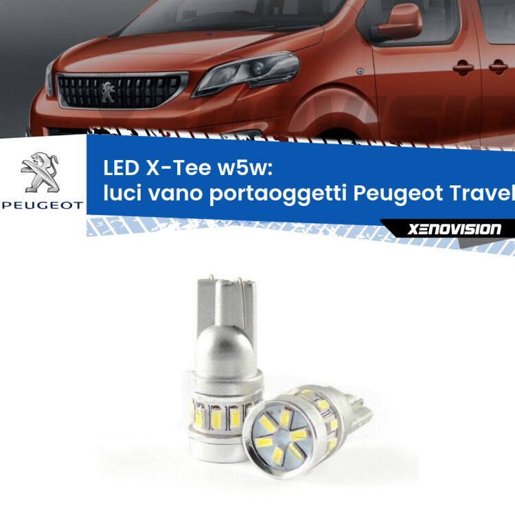 <strong>LED luci vano portaoggetti per Peugeot Traveller</strong>  2016 in poi. Lampade <strong>W5W</strong> modello X-Tee Xenovision top di gamma.