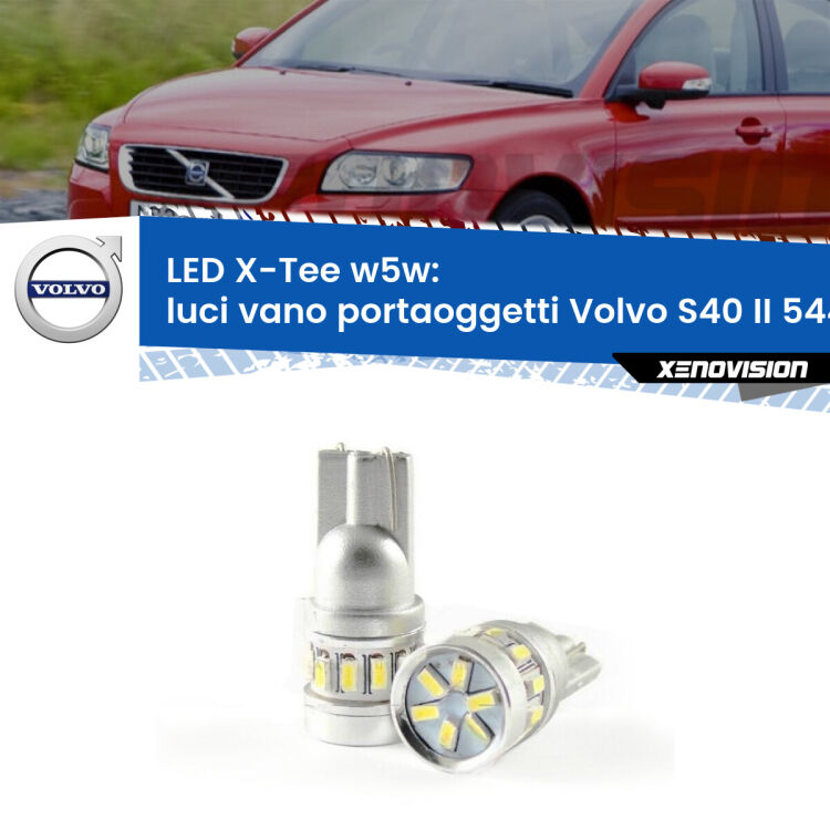 <strong>LED luci vano portaoggetti per Volvo S40 II</strong> 544 2004 - 2012. Lampade <strong>W5W</strong> modello X-Tee Xenovision top di gamma.