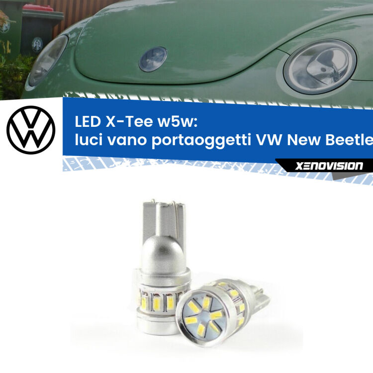 <strong>LED luci vano portaoggetti per VW New Beetle</strong>  1998 - 2010. Lampade <strong>W5W</strong> modello X-Tee Xenovision top di gamma.