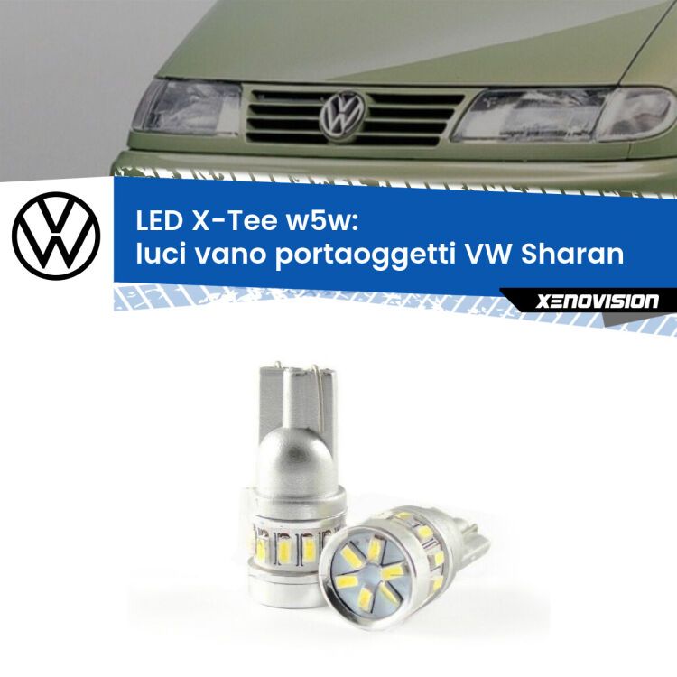 <strong>LED luci vano portaoggetti per VW Sharan</strong>  2001 - 2010. Lampade <strong>W5W</strong> modello X-Tee Xenovision top di gamma.