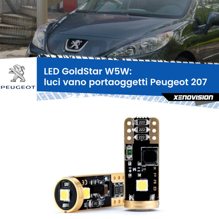 <strong>Luci Vano Portaoggetti LED Peugeot 207</strong>  2006 - 2015: ottima luminosità a 360 gradi. Si inseriscono ovunque. Canbus, Top Quality.