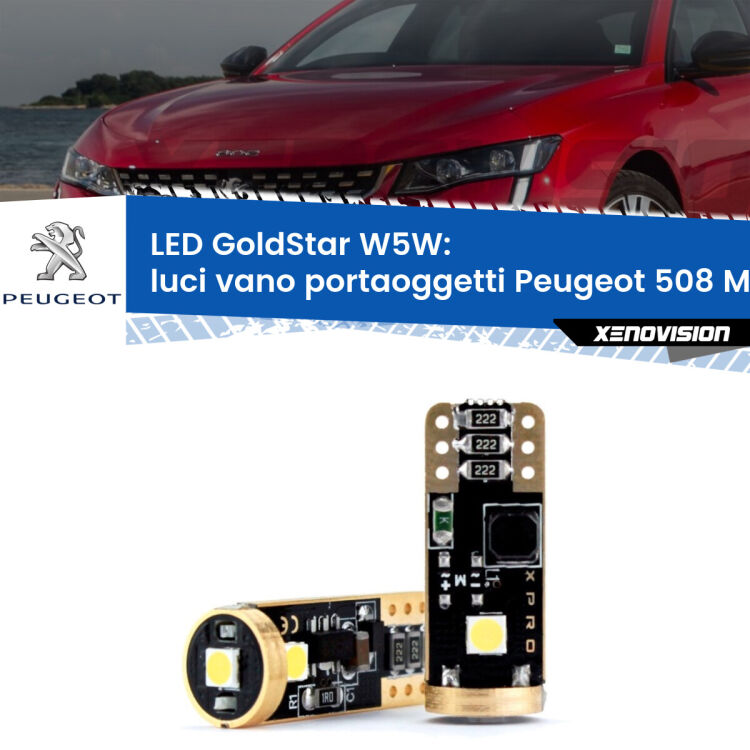 <strong>Luci Vano Portaoggetti LED Peugeot 508</strong> Mk1 2010 - 2017: ottima luminosità a 360 gradi. Si inseriscono ovunque. Canbus, Top Quality.