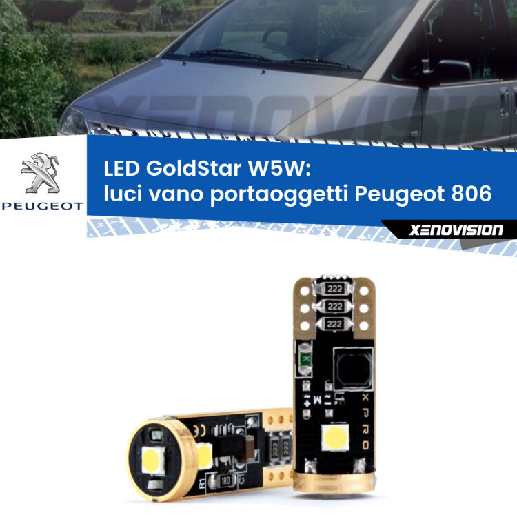 <strong>Luci Vano Portaoggetti LED Peugeot 806</strong>  1994 - 2002: ottima luminosità a 360 gradi. Si inseriscono ovunque. Canbus, Top Quality.