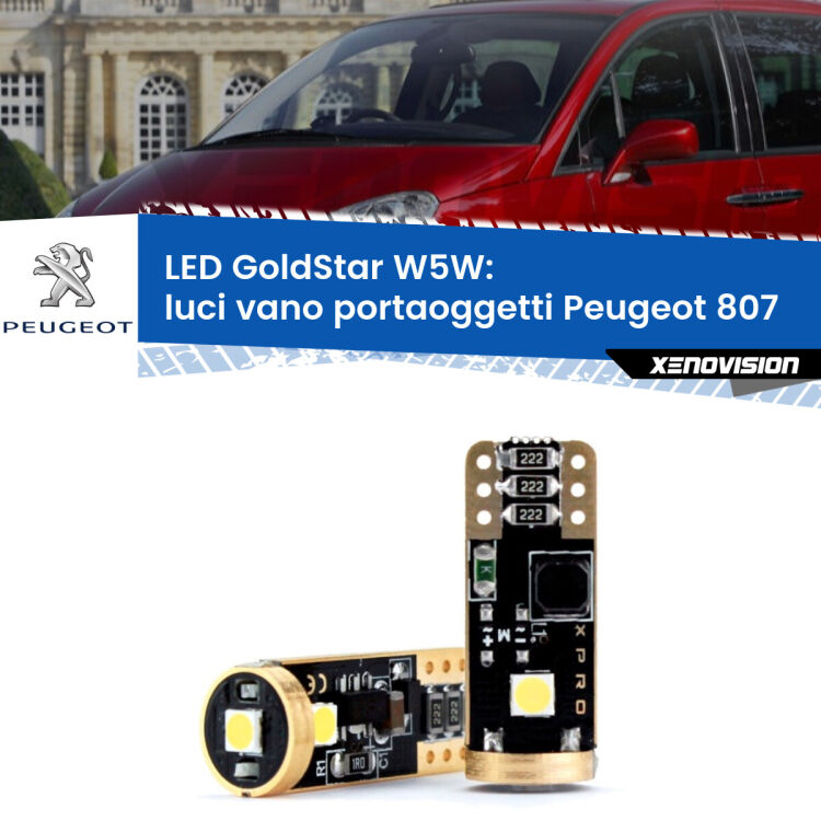 <strong>Luci Vano Portaoggetti LED Peugeot 807</strong>  2002 - 2010: ottima luminosità a 360 gradi. Si inseriscono ovunque. Canbus, Top Quality.