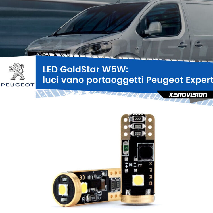 <strong>Luci Vano Portaoggetti LED Peugeot Expert</strong> Mk2 2007 - 2015: ottima luminosità a 360 gradi. Si inseriscono ovunque. Canbus, Top Quality.