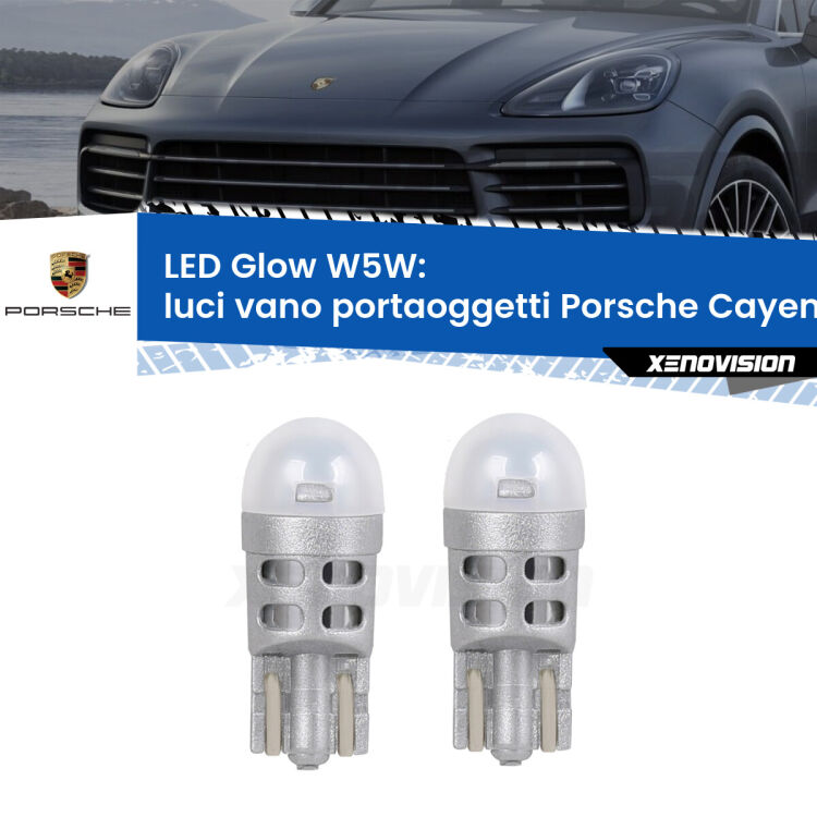 <strong>Luci Vano Portaoggetti LED luce calda per Porsche Cayenne</strong> 9PA 2002 - 2010. Coppia lampade <strong>W5W</strong> modello Glow di Xenovision.