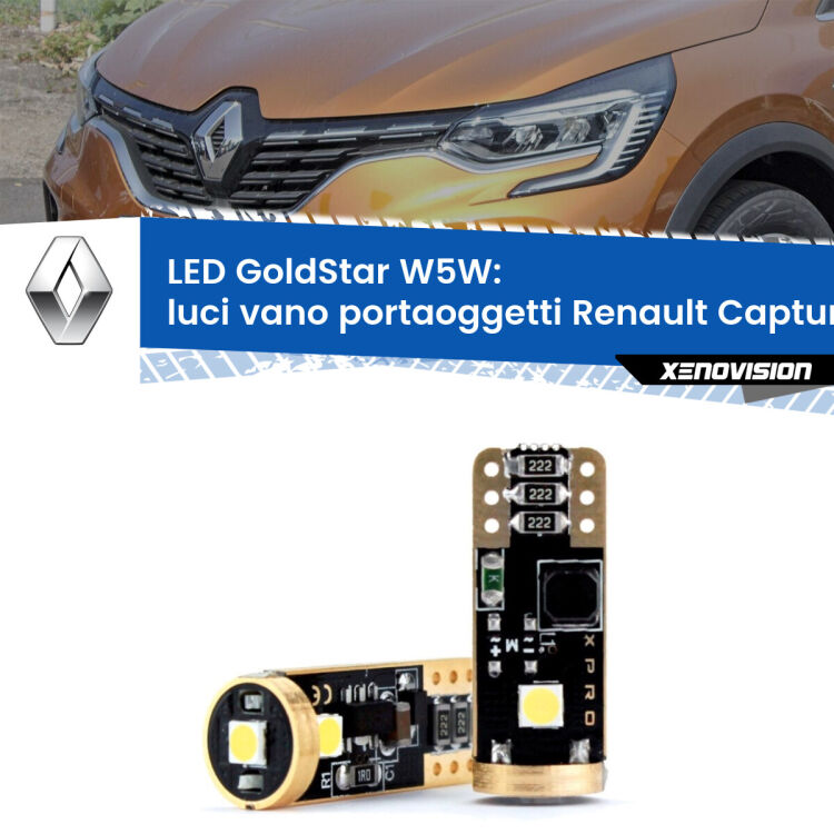 <strong>Luci Vano Portaoggetti LED Renault Captur II</strong> JB/JE in poi: ottima luminosità a 360 gradi. Si inseriscono ovunque. Canbus, Top Quality.