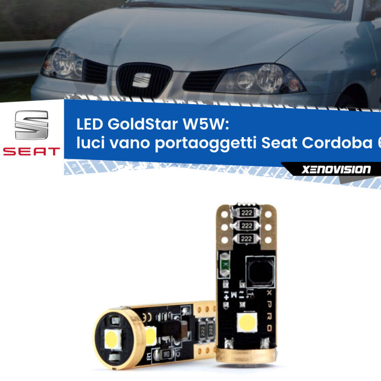 <strong>Luci Vano Portaoggetti LED Seat Cordoba</strong> 6L 2002 - 2009: ottima luminosità a 360 gradi. Si inseriscono ovunque. Canbus, Top Quality.